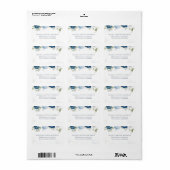 Modern Elegant Dusty Blue Floral Wedding Etiket (Full Sheet)