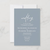 Modern & Elegant Dusty Blue Formal Invitation Kaart (Voorkant)
