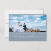 Modern Elegant Dusty Blue Foto Hartelijk dank Kaart (Achterkant)