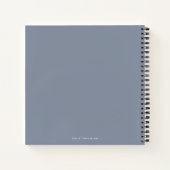 Modern Elegant Dusty Blue Script Photo Wedding Notitieboek (Achterkant)