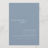 Modern Elegant Dusty Blue Simple Wedding  Kaart (Voorkant)