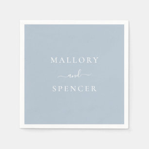 Modern Elegant Dusty Blue Simple Wedding Servet