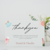 Modern Elegant Dusty Blue Vrijgezellenfeest Thanky Briefpapier (Staand voorkant)