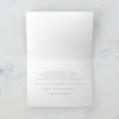 Modern Elegant Dusty Blue Wedding Bedankkaart (Binnen)
