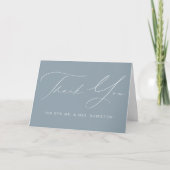 Modern Elegant Dusty Blue Wedding Bedankkaart (Voorkant)