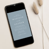 Modern Elegant Dusty Blue Wedding Kaart