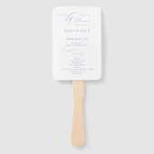 Modern Elegant Dusty Blue Wedding-programma Handwaaier (Voorkant)