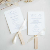 Modern Elegant Dusty Blue Wedding-programma Handwaaier