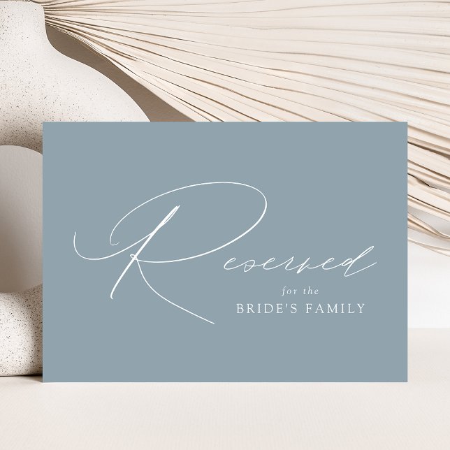 Modern Elegant Dusty Blue Wedding Reserved Sign (Creator heeft geüpload)