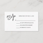 Modern Elegant Dusty Blue White RSVP-kaart Informatiekaartje (Voorkant)