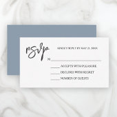 Modern Elegant Dusty Blue White RSVP-kaart Informatiekaartje