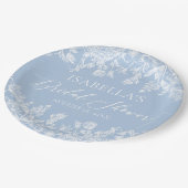 Modern Elegant Dusty Blue Wildflower Vrijgezellenf Papieren Bordje (Gekanteld)