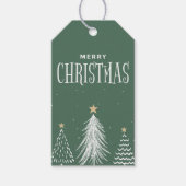 Modern Elegant Dusty Green Merry kerst Cadeaulabel (Voorkant)