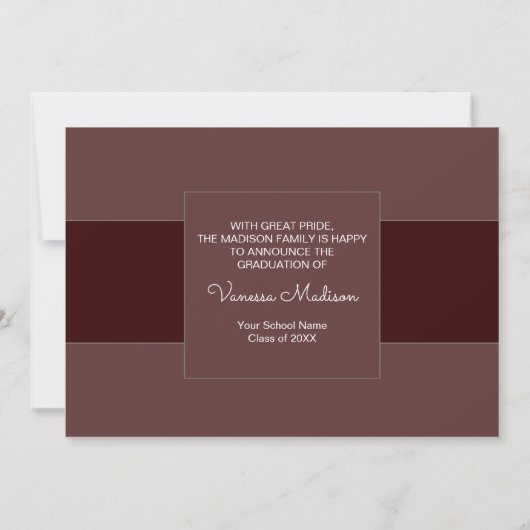 Modern | Elegant Dusty Roos 2 Foto Afstuderen Aankondiging (Achterkant)