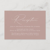 Modern Elegant Dusty Roos Bruiloft Receptie Informatiekaartje (Voorkant)