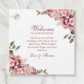 Modern Elegant Dusty Roos Hydrangea Bruiloft Bedankjes Labels (Voorkant)