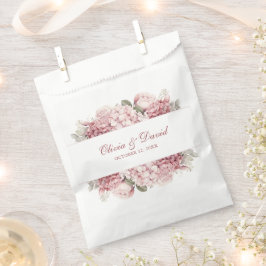 Modern Elegant Dusty Roos Hydrangea Bruiloft Bedankzakje