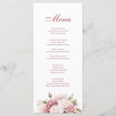 Modern Elegant Dusty Roos Hydrangea Bruiloft Menu (Voorkant)