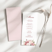 Modern Elegant Dusty Roos Hydrangea Bruiloft Menu