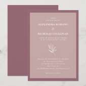 Modern Elegant Dusty Roos Wedding Kaart (Voorkant / Achterkant)