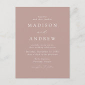 Modern Elegant Dusty Roos Wedding Uitnodiging Briefkaart (Voorkant)