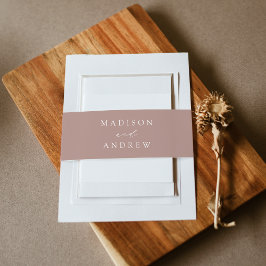 Modern Elegant Dusty Roos Wedding Uitnodigingen Wikkel
