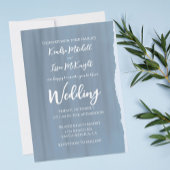 Modern Elegant Dusty Slate Blue Wedding Kaart