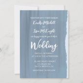 Modern Elegant Dusty Slate Blue Wedding Kaart (Voorkant)