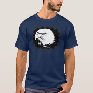 Modern Elegant Eagle Head Navy Blue Sjabloon T-shirt