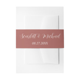 Modern Elegant Earthy met Names and Date Uitnodigingen Wikkel