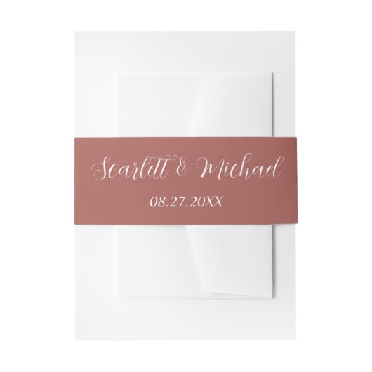 Modern Elegant Earthy met Names and Date Uitnodigingen Wikkel (Voorkant Voorbeeld)