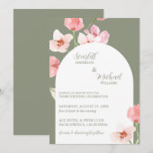 Modern Elegant Earthy Waterverf Floral Arch Kaart (Voorkant / Achterkant)