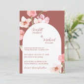 Modern Elegant Earthy Waterverf Floral Arch Kaart (Staand voorkant)