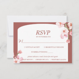 Modern Elegant Earthy Waterverf Floral Arch RSVP Kaartje