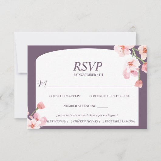 Modern Elegant Earthy Waterverf Floral Arch RSVP Kaartje (Voorkant)