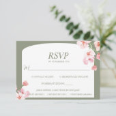 Modern Elegant Earthy Waterverf Floral Arch RSVP Kaartje (Staand voorkant)