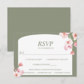 Modern Elegant Earthy Waterverf Floral Arch RSVP Kaartje (Voorkant / Achterkant)