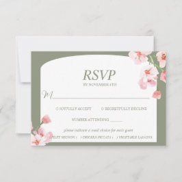 Modern Elegant Earthy Waterverf Floral Arch RSVP Kaartje
