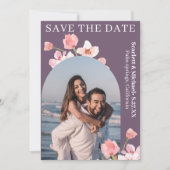 Modern Elegant Earthy Waterverf Floral Arch Save The Date (Voorkant)