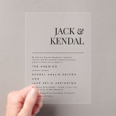 Modern Elegant | Editable Names Wedding Acryl Uitnodigingen (Insitu (Draagbaar))