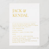 Modern Elegant | Editable Names Wedding Gold Folie Uitnodiging (Voorkant)