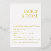 Modern Elegant | Editable Names Wedding Gold Folie Uitnodiging (Voorkant)