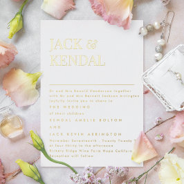 Modern Elegant | Editable Names Wedding Gold Folie Uitnodiging