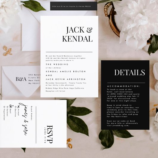 Modern Elegant | Editable Names Wedding Kaart