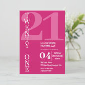 Modern Elegant EENENTWINTIG 21ste Verjaardagsfeest Kaart (Staand voorkant)