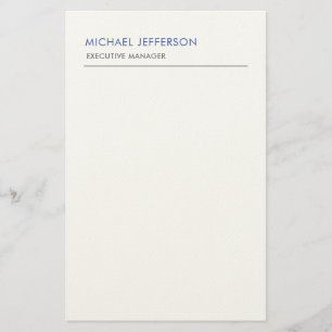 Modern Elegant Eenvoudig Blauw Wit Briefpapier