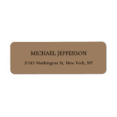 Modern Elegant Eenvoudig Bruin Etiket (Voorkant)