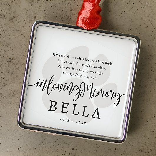 Modern Elegant Eenvoudig Chique Paw Pet Kat Memori Metalen Ornament