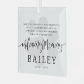 Modern Elegant Eenvoudig Chique Paw Pet Memorial Glas Ornament (Voorkant links)