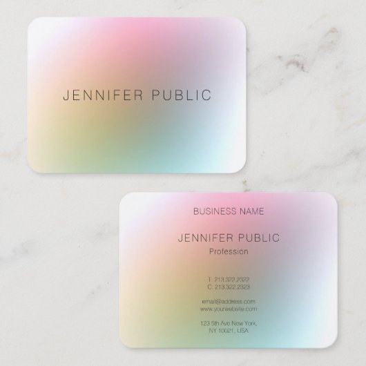 Modern elegant eenvoudig design, kleurrijk visitekaartje (Voorkant / Achterkant)